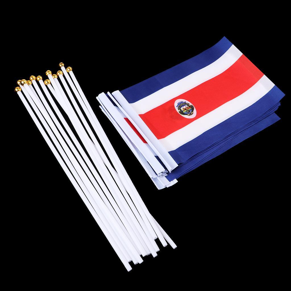 12PCS Flag Flags Banner Hand Waving Flag National Pride Flag Costa Rica