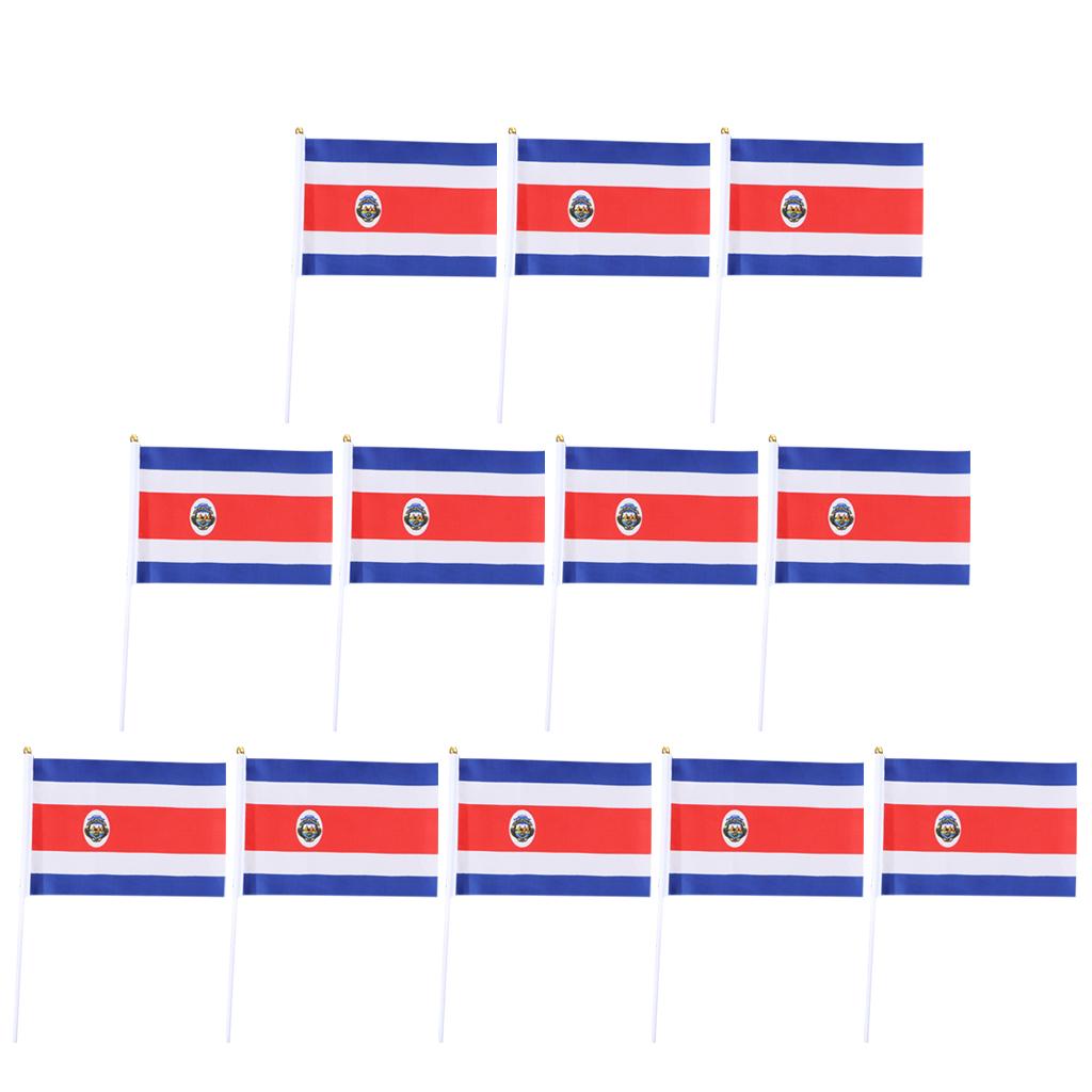 12PCS Flag Flags Banner Hand Waving Flag National Pride Flag Costa Rica