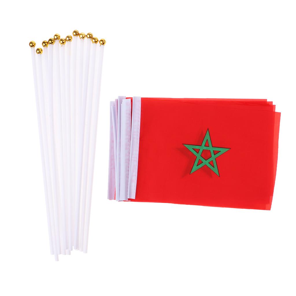 12PCS Flag Flags Banner Hand Waving Flag National Pride Flag Morocco
