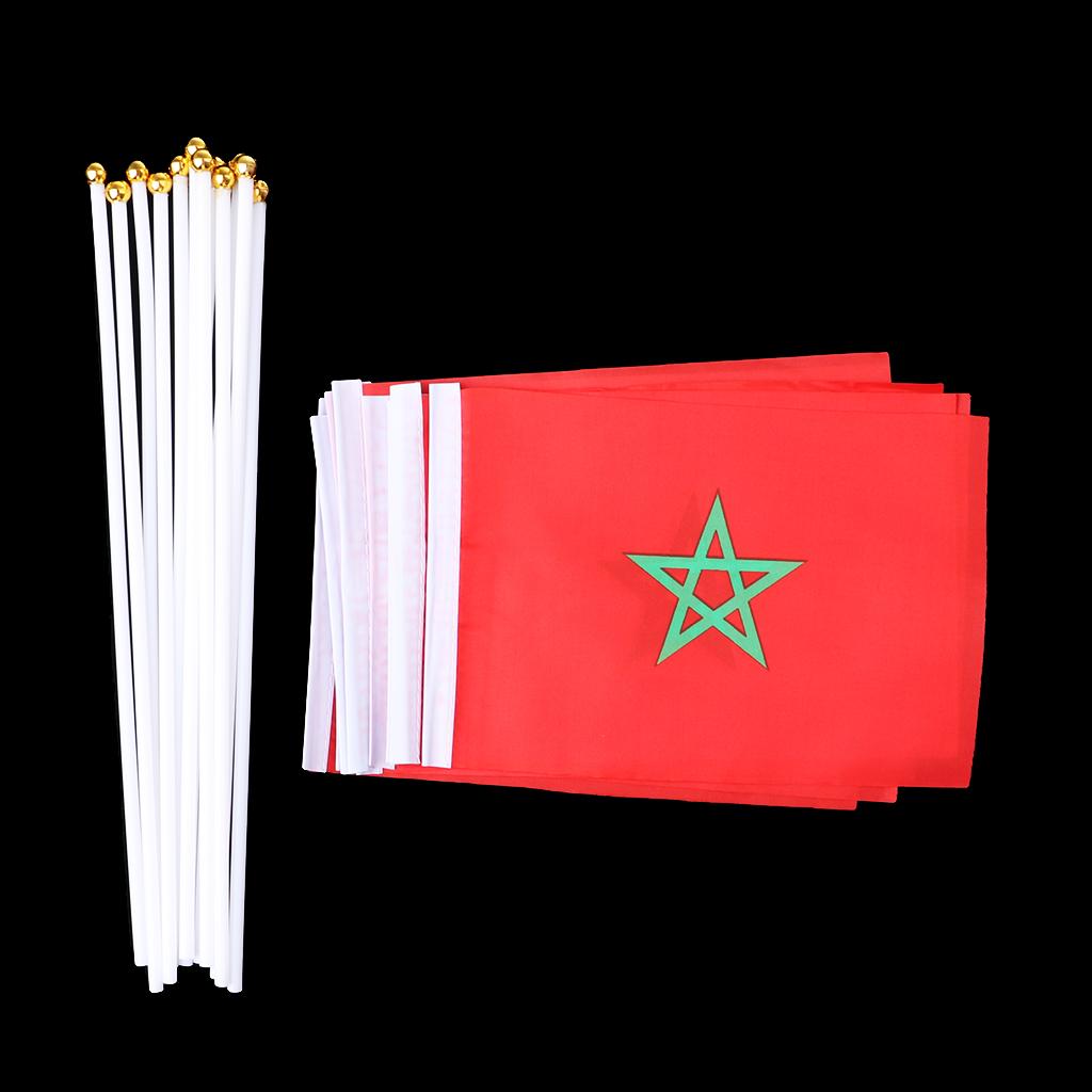 12PCS Flag Flags Banner Hand Waving Flag National Pride Flag Morocco