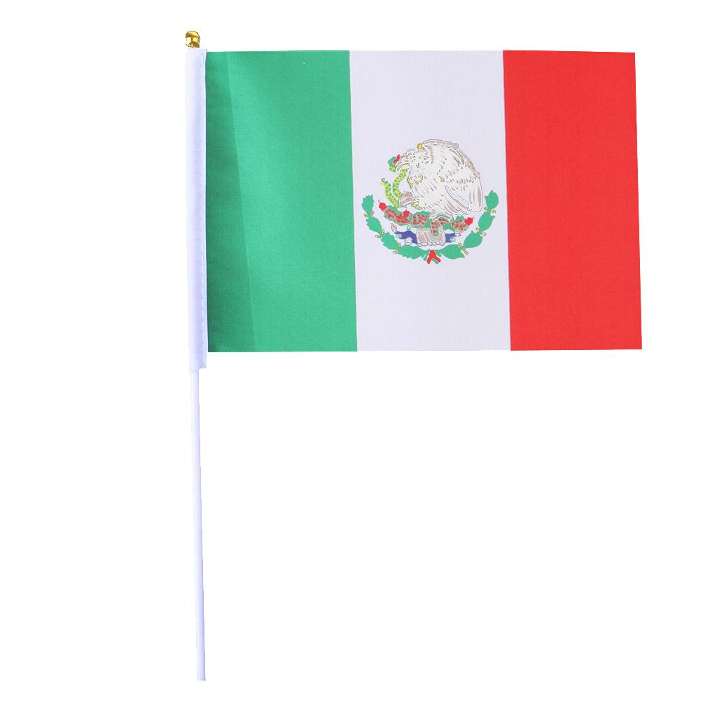 12PCS Flag Flags Banner Hand Waving Flag National Pride Flag Mexico