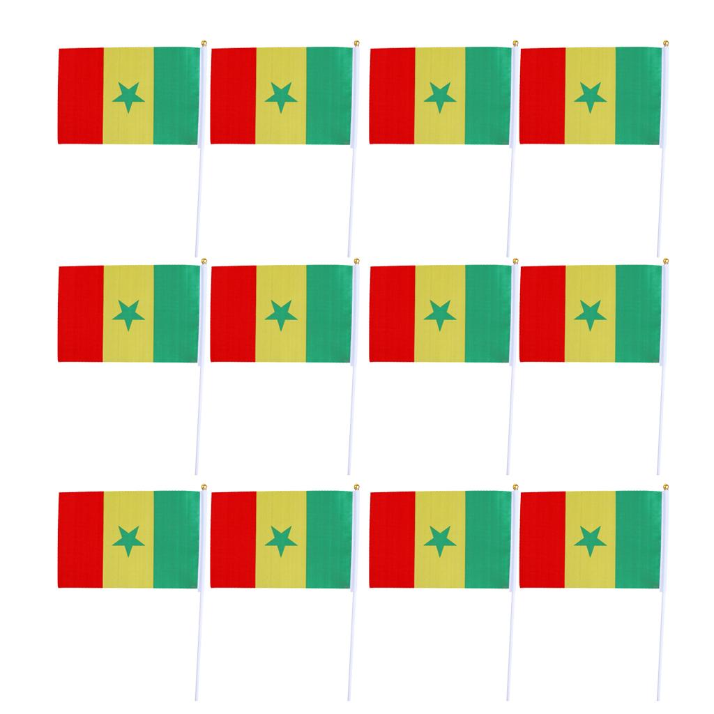 12PCS Flag Flags Banner Hand Waving Flag National Pride Flag Senegal
