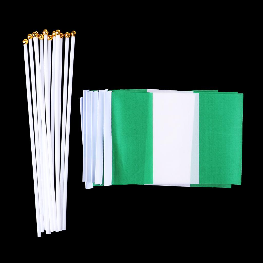 12PCS Flag Flags Banner Hand Waving Flag National Pride Flag Nigeria