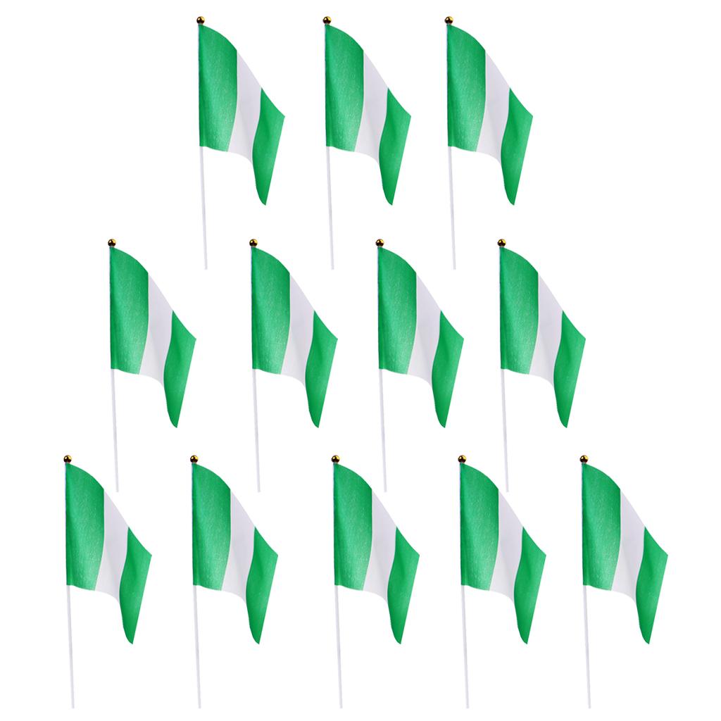 12PCS Flag Flags Banner Hand Waving Flag National Pride Flag Nigeria