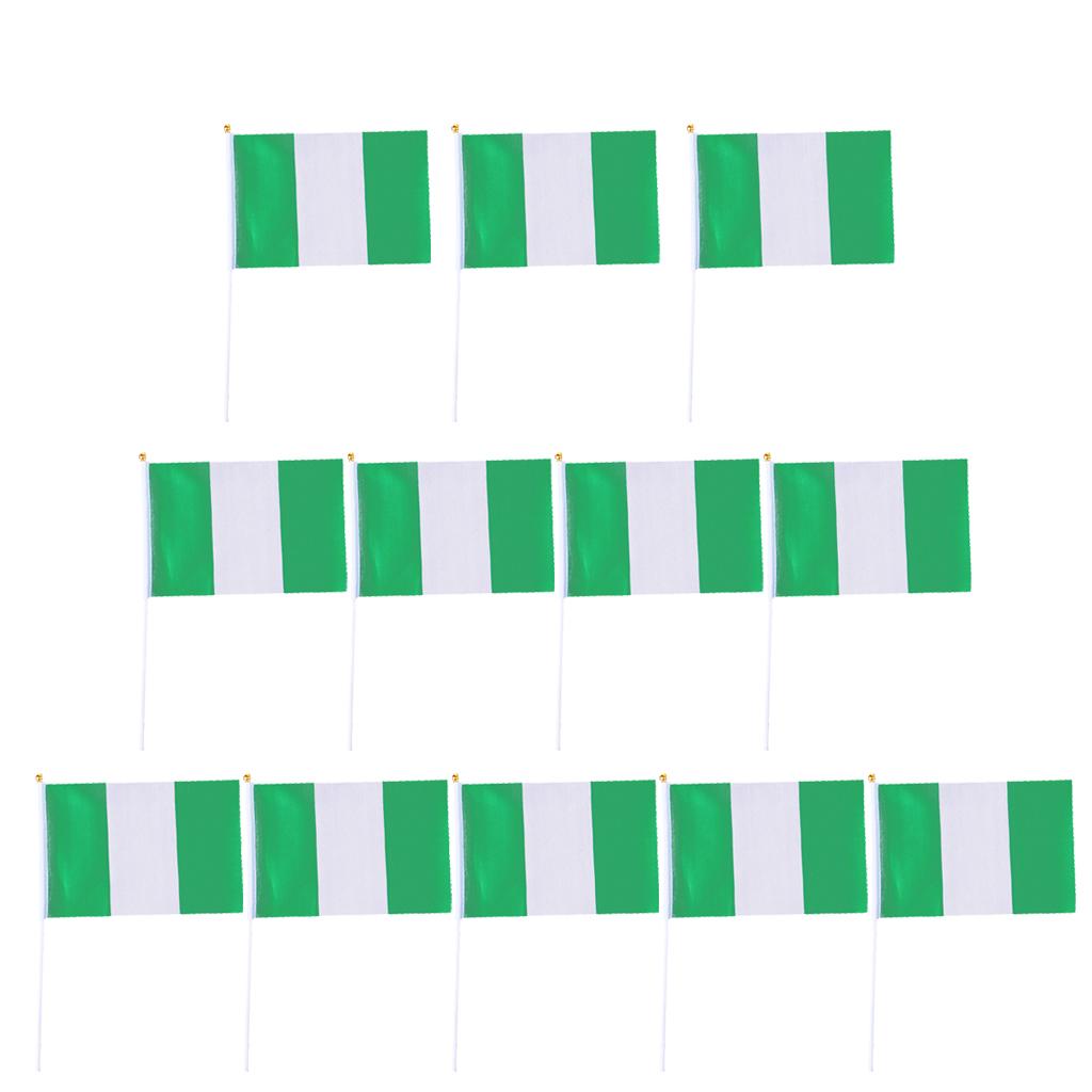 12PCS Flag Flags Banner Hand Waving Flag National Pride Flag Nigeria