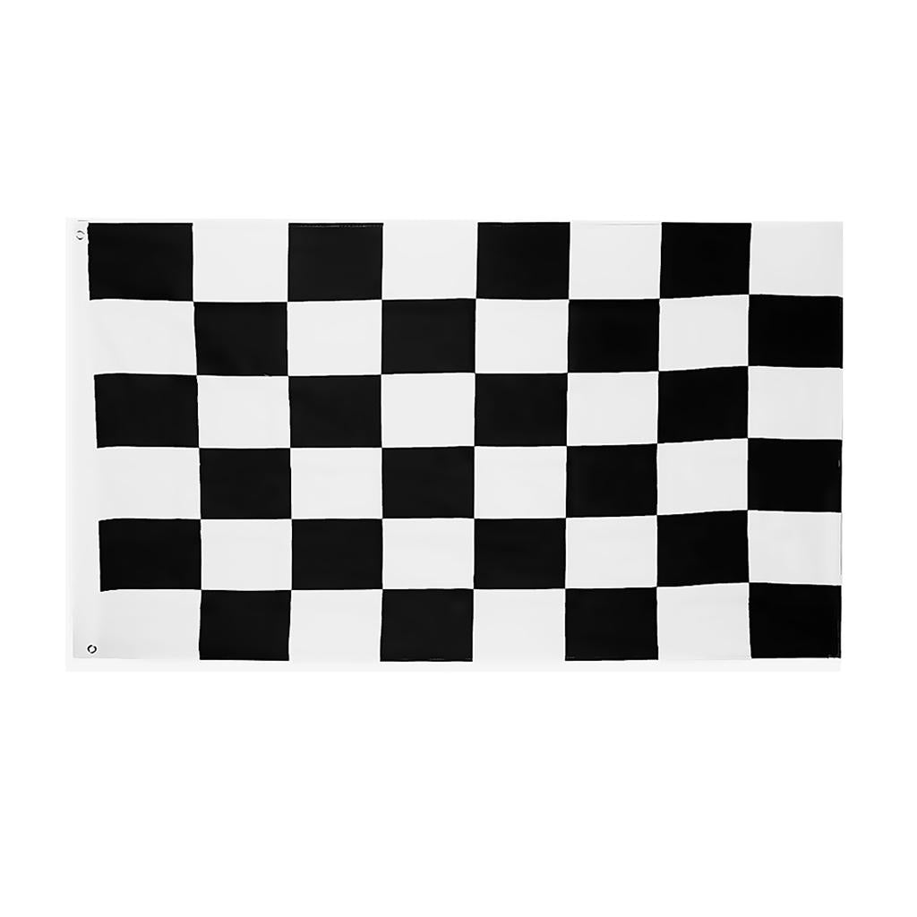 Black and White Rectangle Lattice Racing Flag Motorsport Starting End Banner