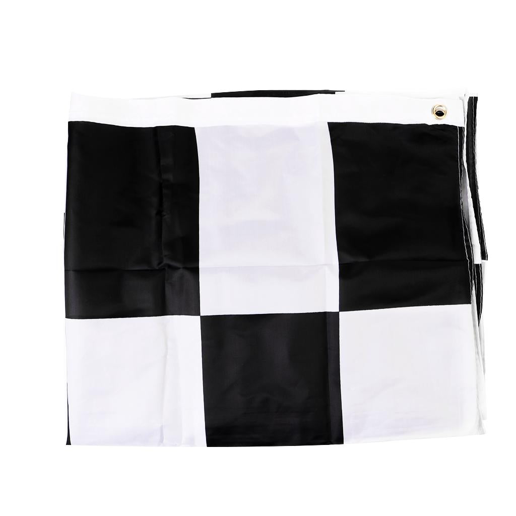 Black and White Rectangle Lattice Racing Flag Motorsport Starting End Banner