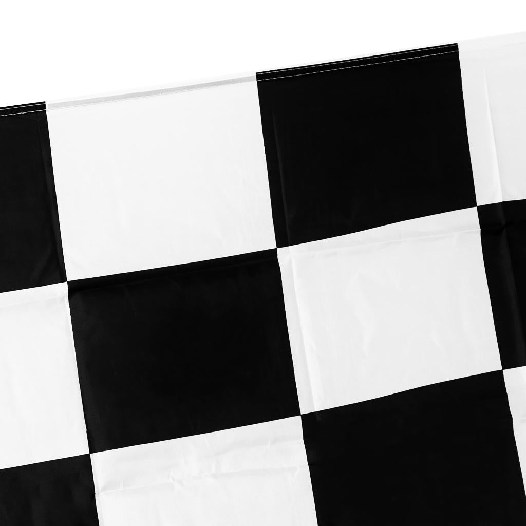 Black and White Rectangle Lattice Racing Flag Motorsport Starting End Banner