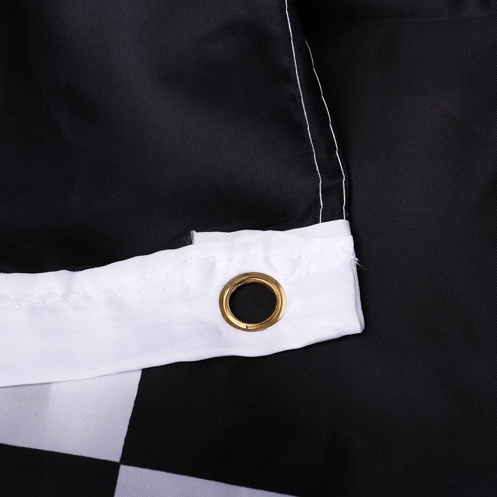 Black and White Rectangle Lattice Racing Flag Motorsport Starting End Banner