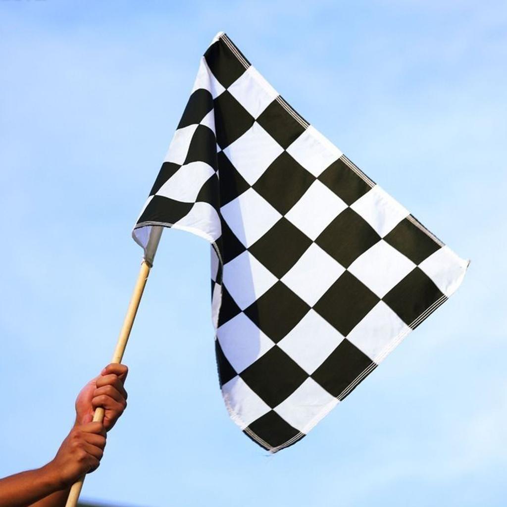 Black and White Rectangle Lattice Racing Flag Motorsport Starting End Banner