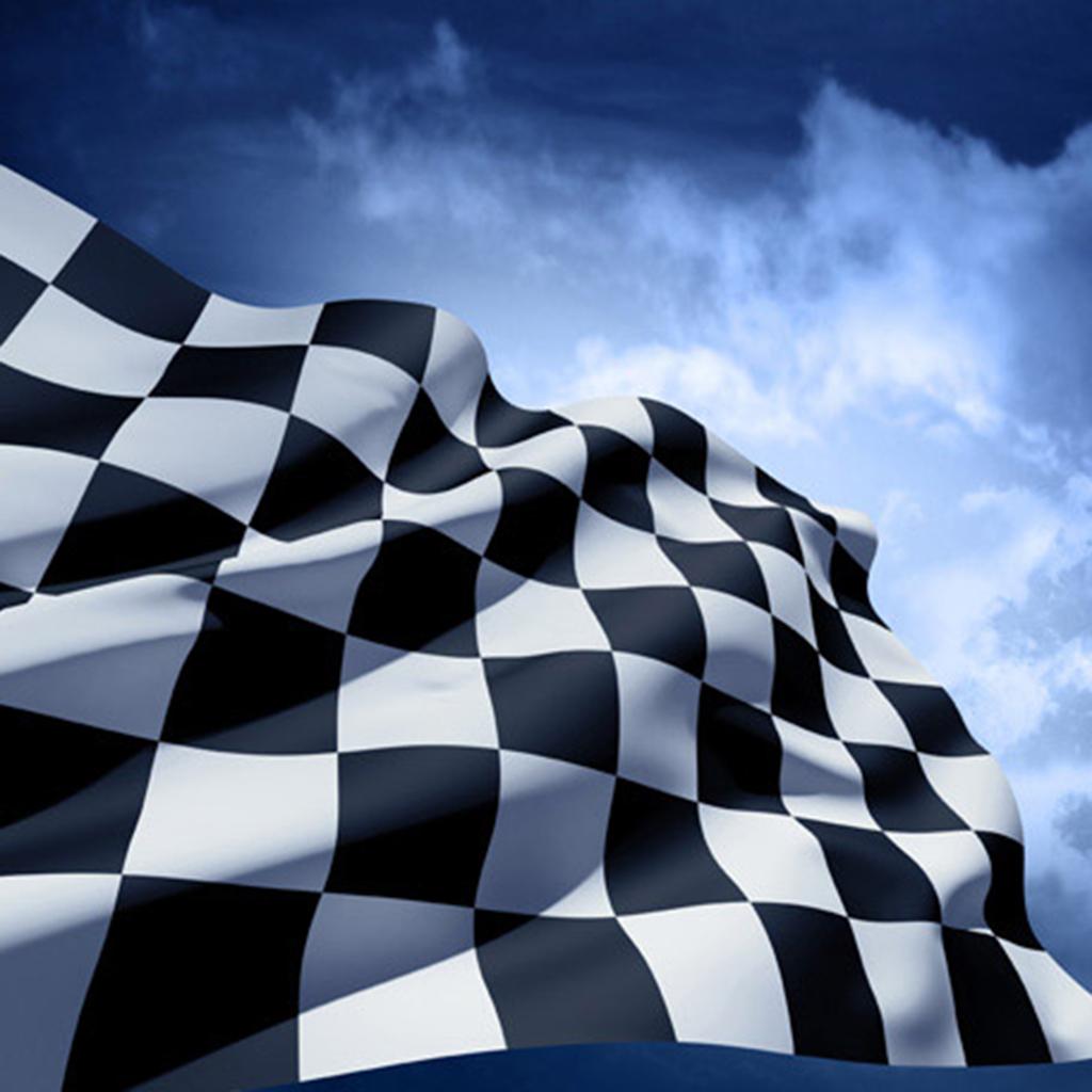 Black and White Rectangle Lattice Racing Flag Motorsport Starting End Banner