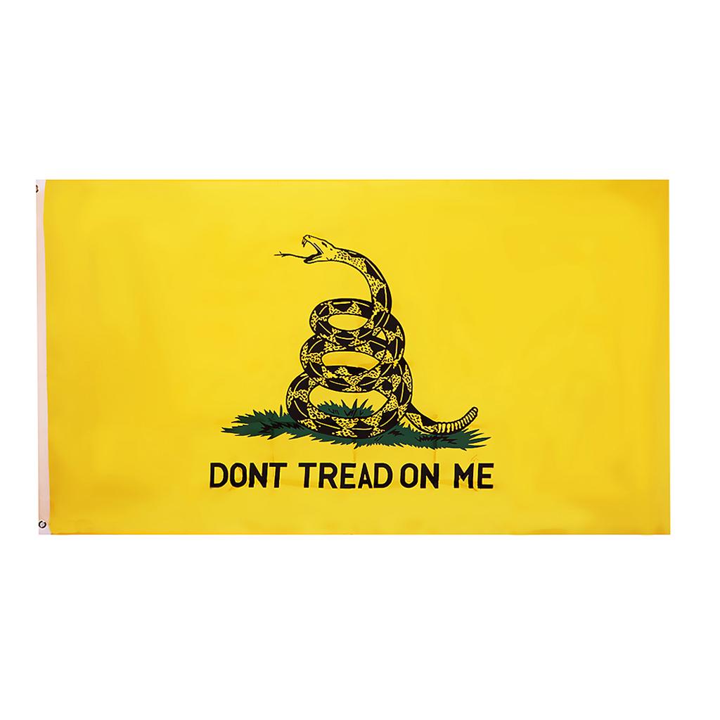Gadsden State Yellow Black Coiled Snake Design Flag American Revolution Flag