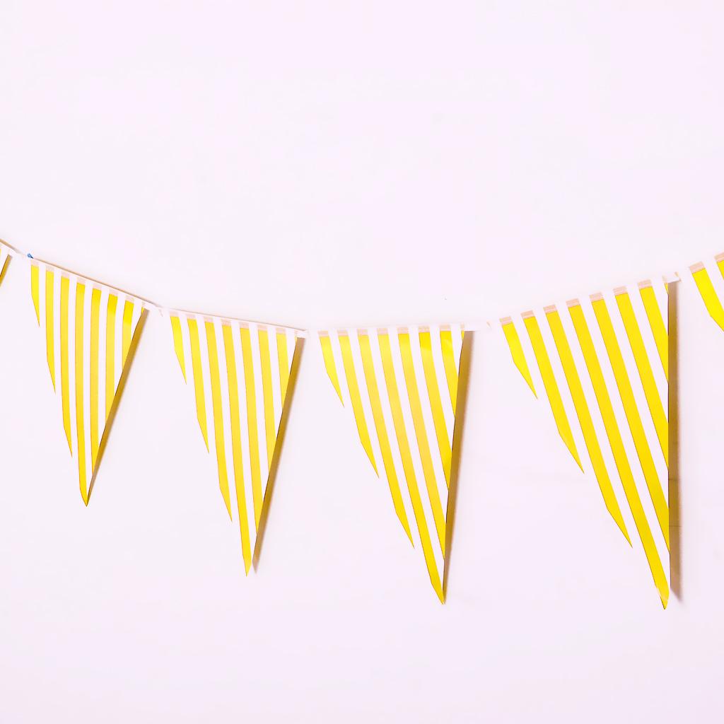 Colorful Paper Flag Banners Flag Decoration String Pennant Banner Yellow