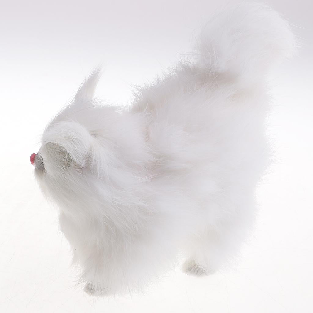 Simulation Cats Plush Stuffed Animal Home Decor Kids Birthday Gift White