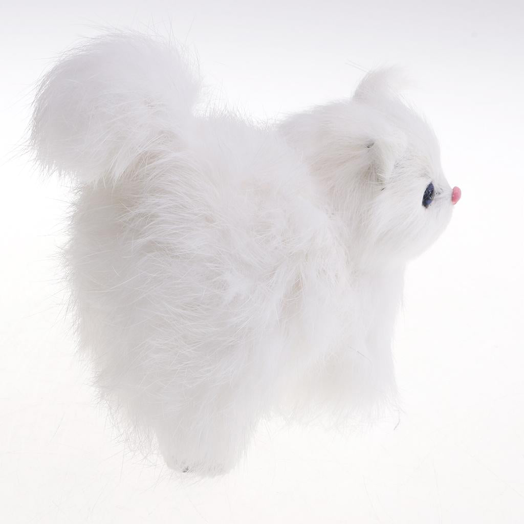 Simulation Cats Plush Stuffed Animal Home Decor Kids Birthday Gift White