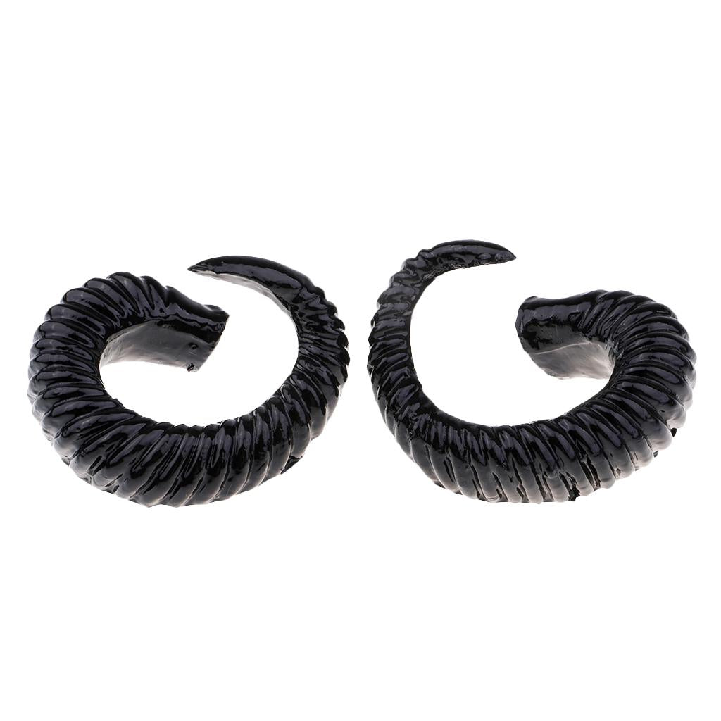 Artificial Ram Horns Costume Accessory for DIY Gothic Hair Headband Hoop B