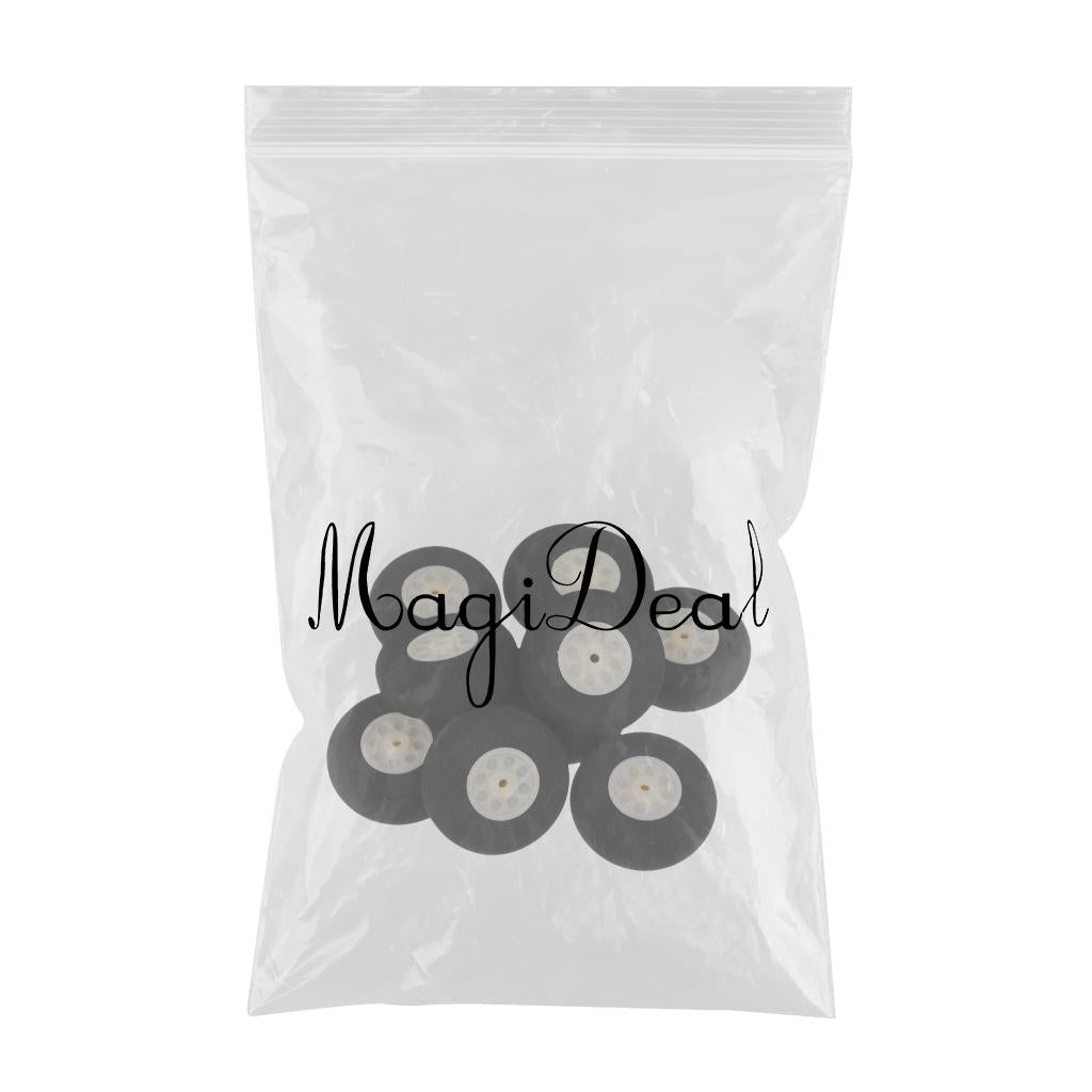10 Pieces Black Sponge Wheels Tire for RC Airplane Model Toy Diameter 50mm