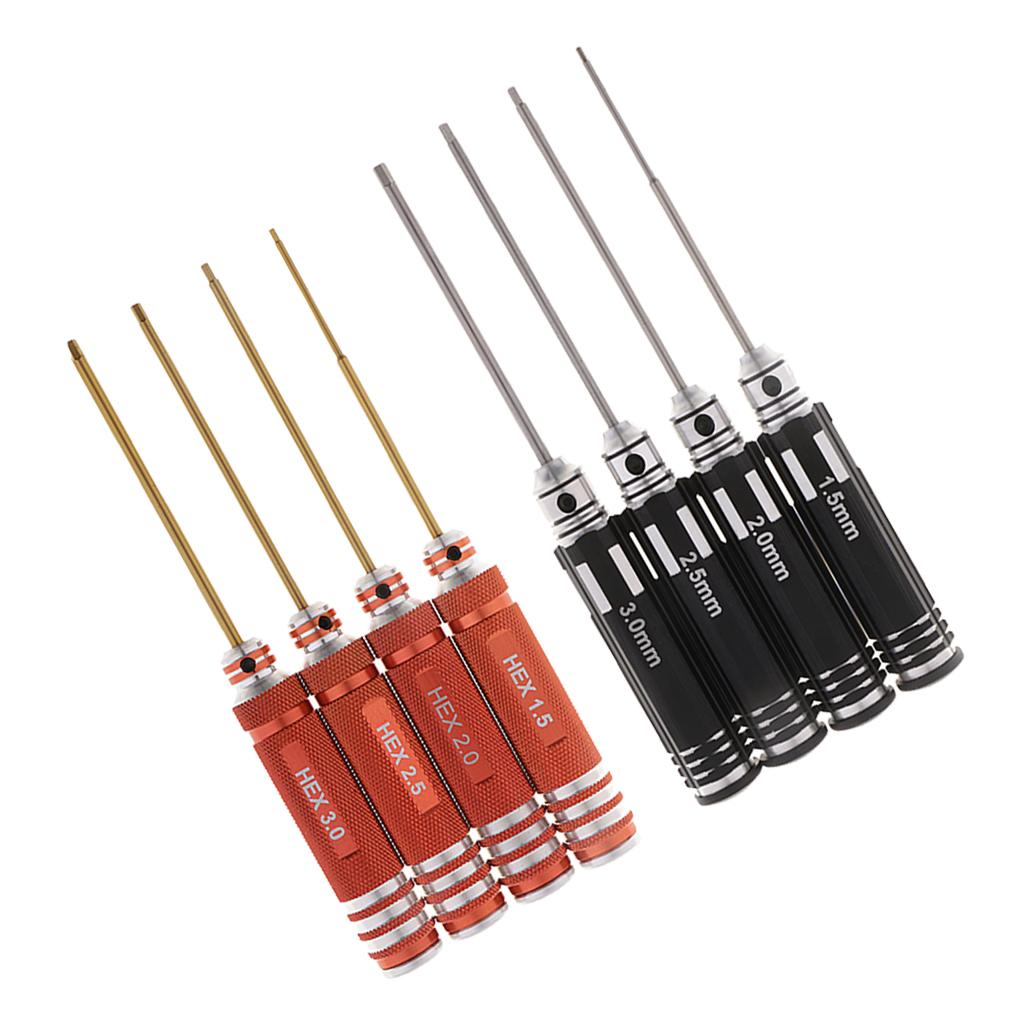 4pcs RC Tools Hex Screw Driver Set Kit 1.5 2.0 2.5 3.0mm for RC Helicopter