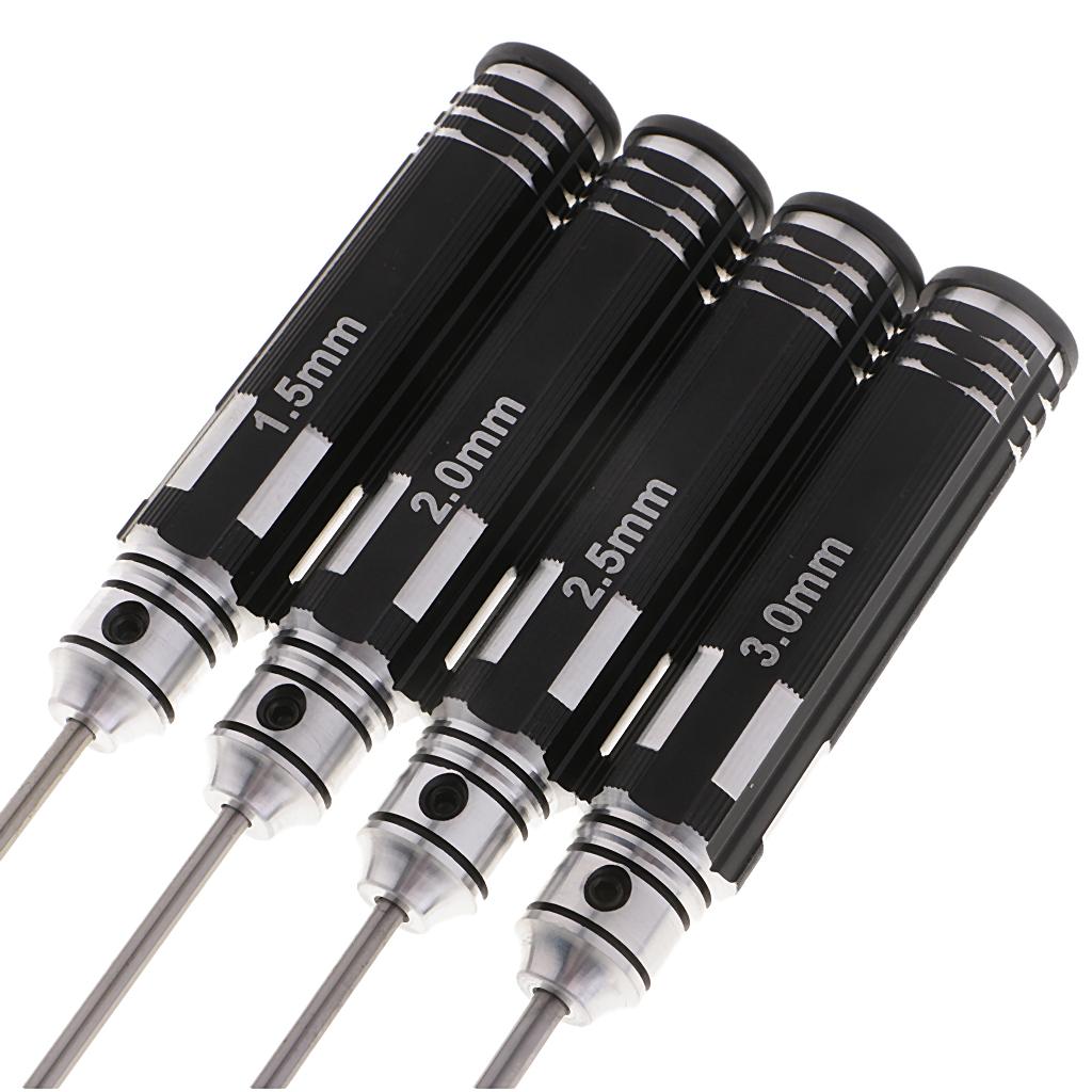 4pcs RC Tools Hex Screw Driver Set Kit 1.5 2.0 2.5 3.0mm for RC Helicopter
