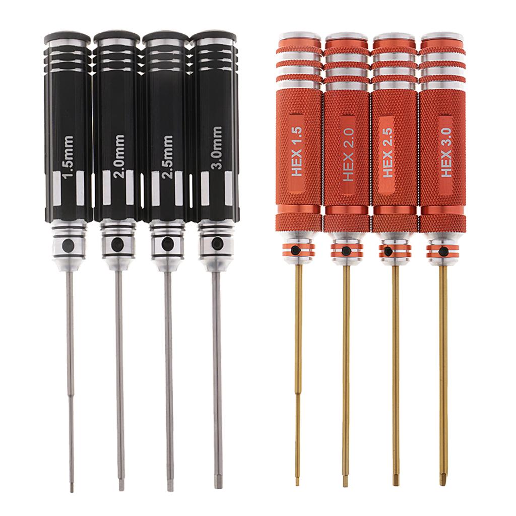 4pcs RC Tools Hex Screw Driver Set Kit 1.5 2.0 2.5 3.0mm for RC Helicopter
