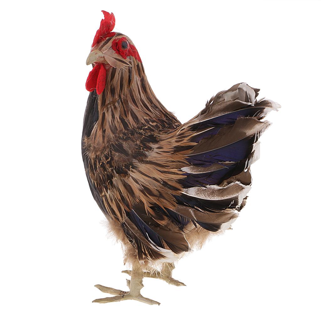 9 Lightweight Hen Model Farm Life Animal Figure Decoration - PVC + Feather"