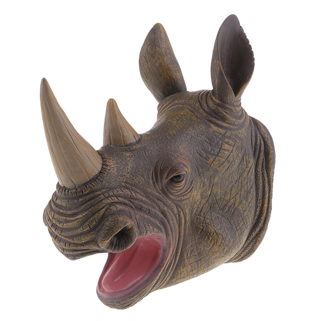 Simulation Dinosaur Figure Toy Hand Puppets for Kid Adult Rhinoceros