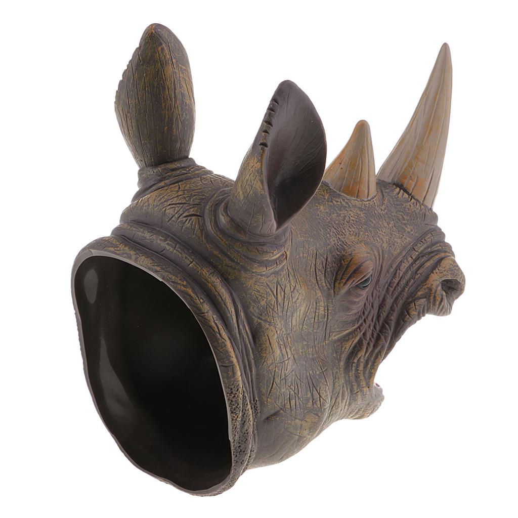 Simulation Dinosaur Figure Toy Hand Puppets for Kid Adult Rhinoceros