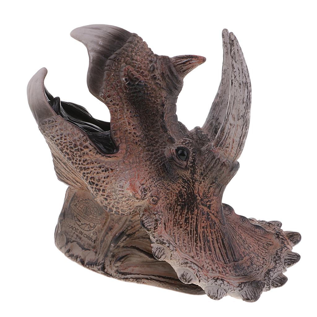 Simulation Dinosaur Figure Toy Hand Puppets for Kid Adult Triceratops