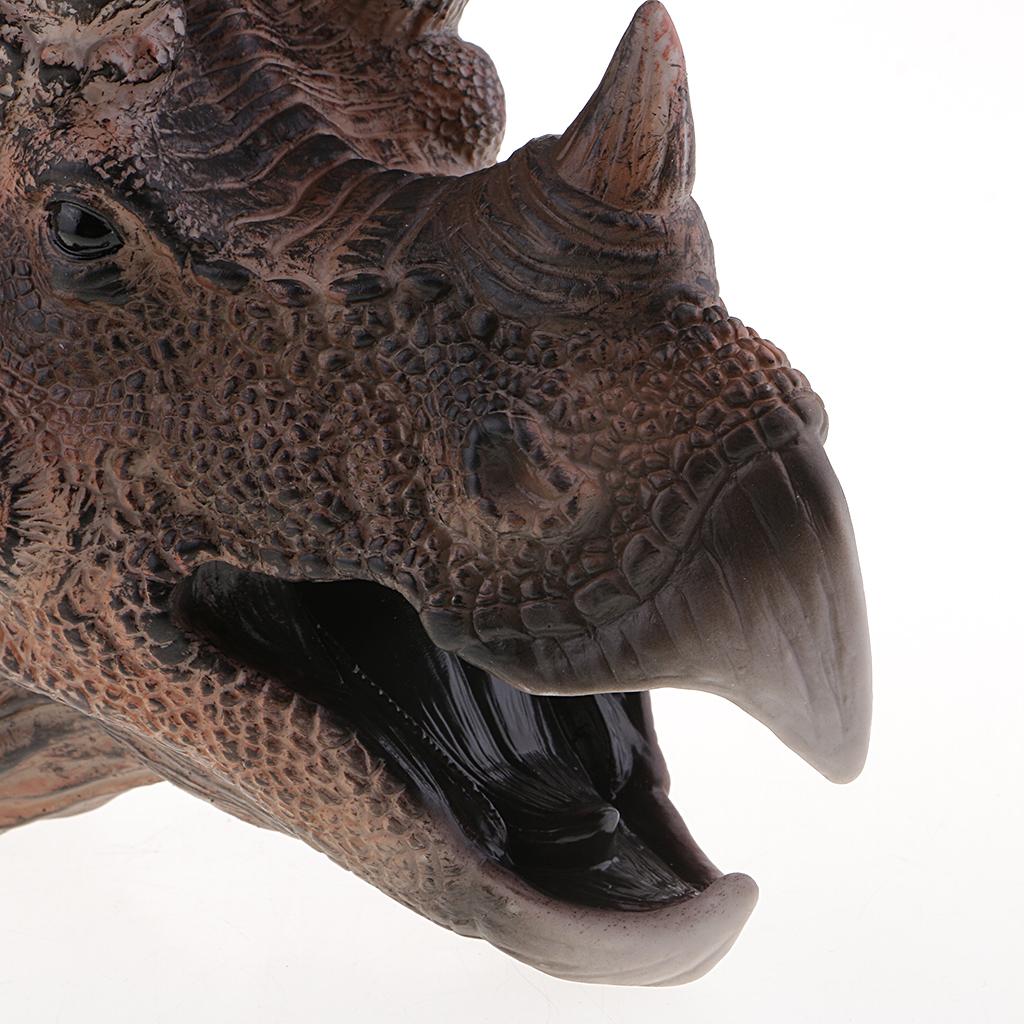 Simulation Dinosaur Figure Toy Hand Puppets for Kid Adult Triceratops