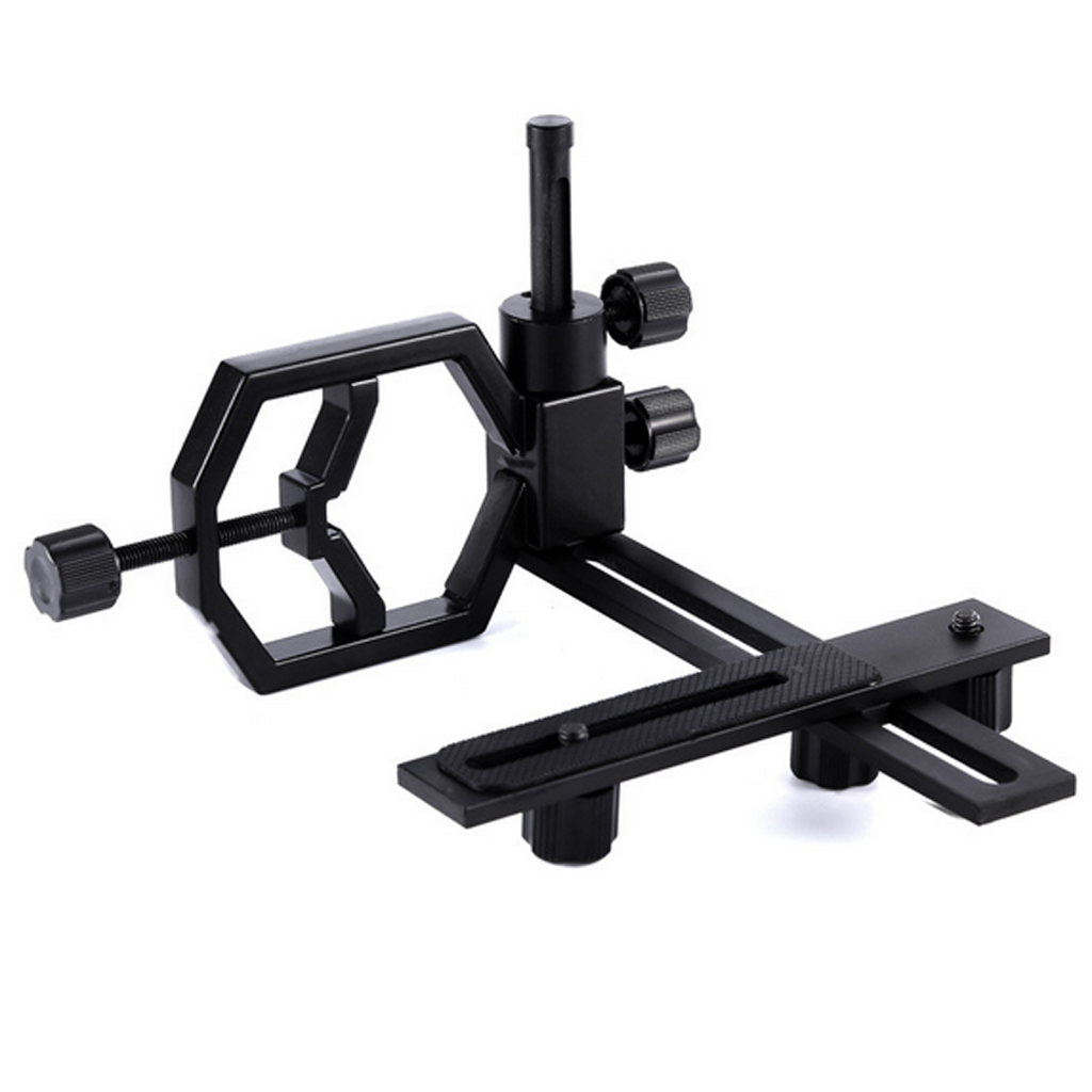 Telescope Binoculars Adapter Cellphone Mount Bracket + 2x Phone Holder Clip