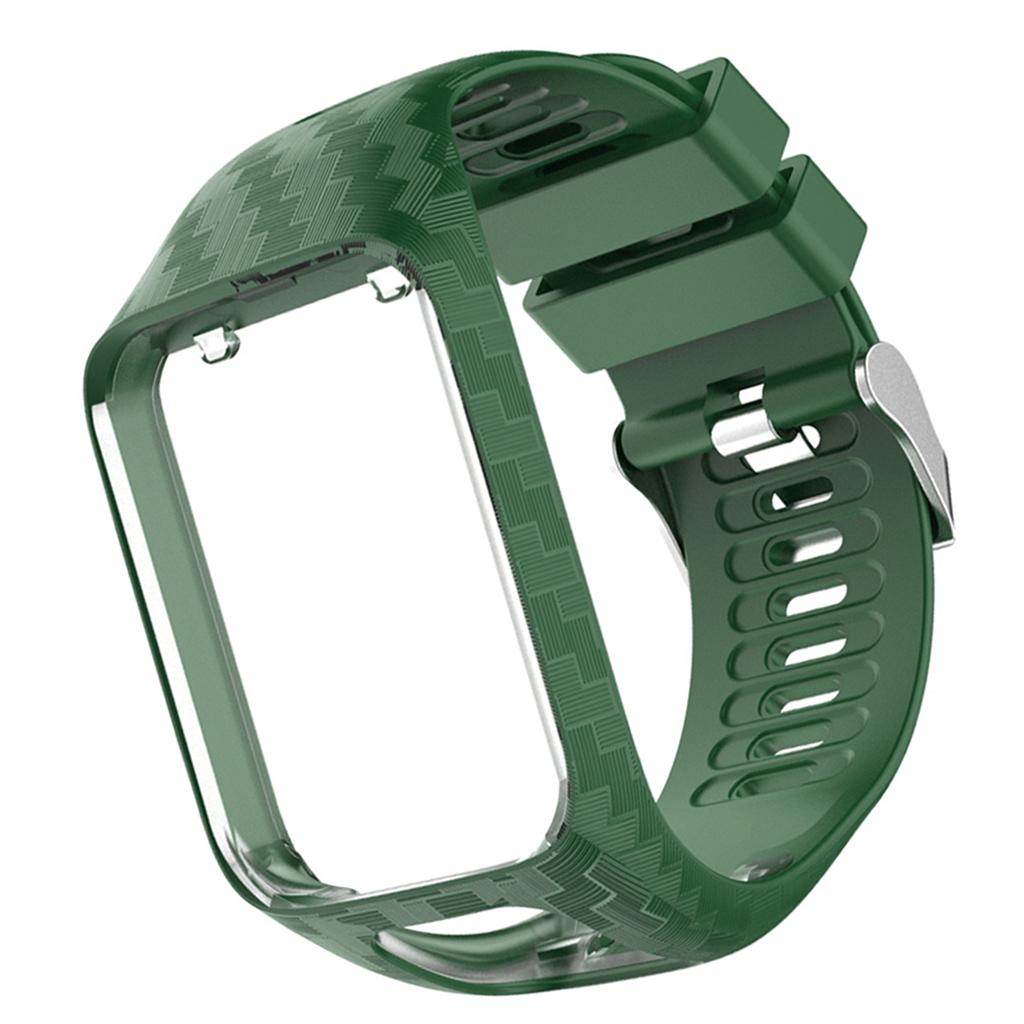 Soft Silicone Watch Strap Wristband Screen Protector For TomTom Army Green