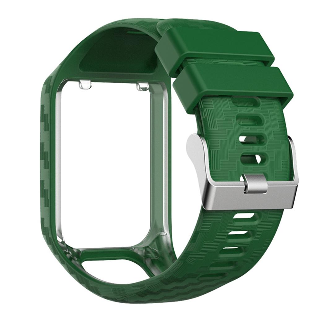 Soft Silicone Watch Strap Wristband Screen Protector For TomTom Army Green