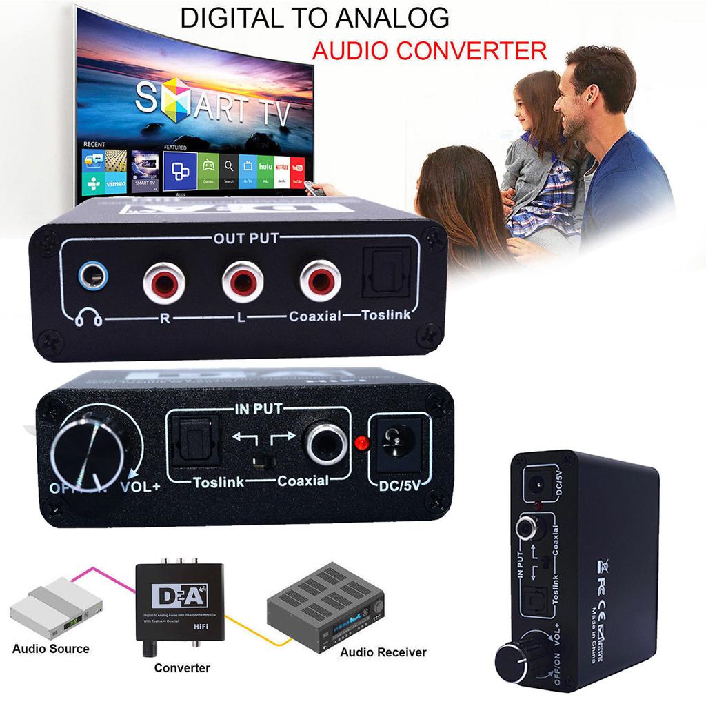 Digital To Analog Audio Converter Hifi DAC Amp Amplifier Coaxial Decoder