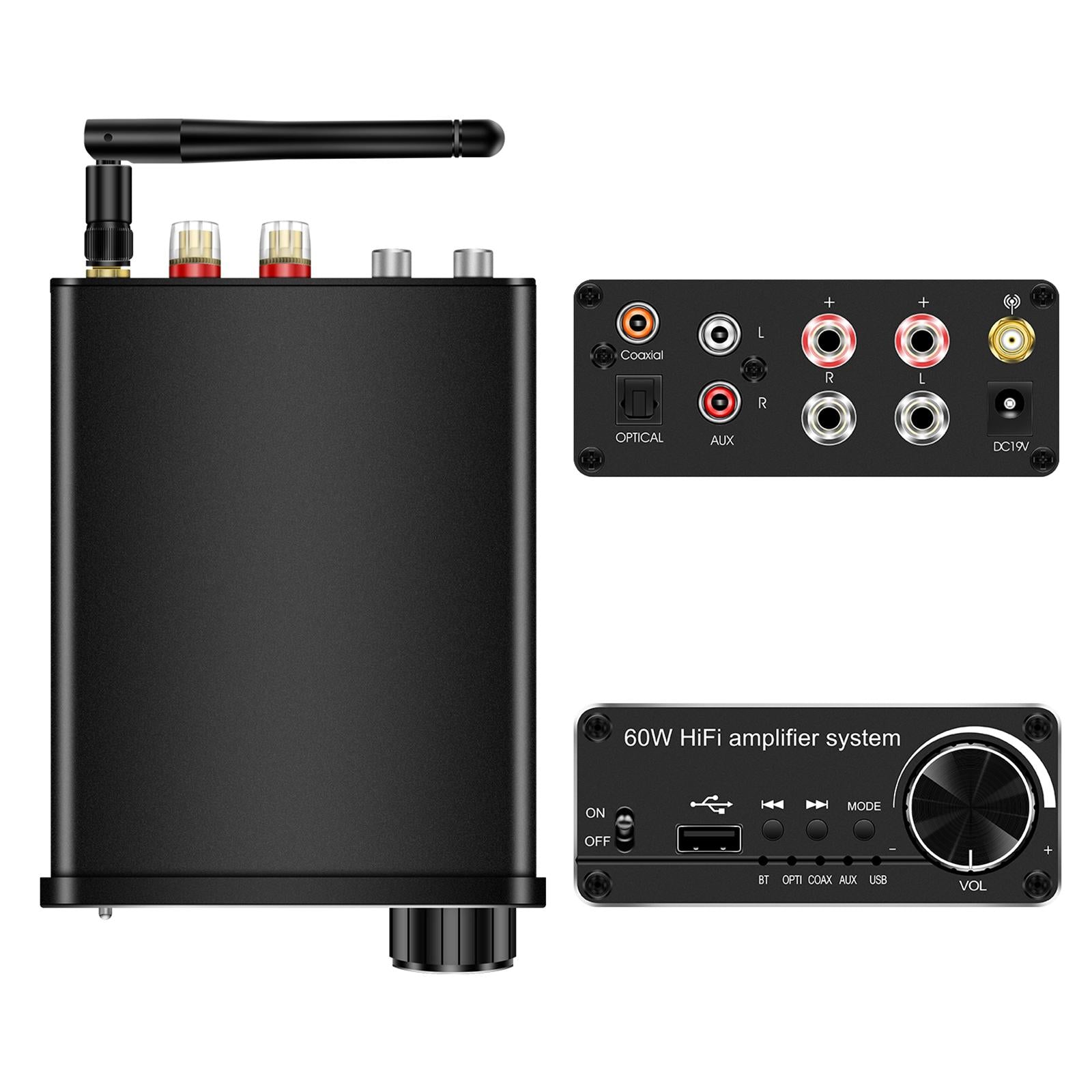 Restaurant Bar Small  Audio Receiver HiFi Amplifier Stereo AMP 19V