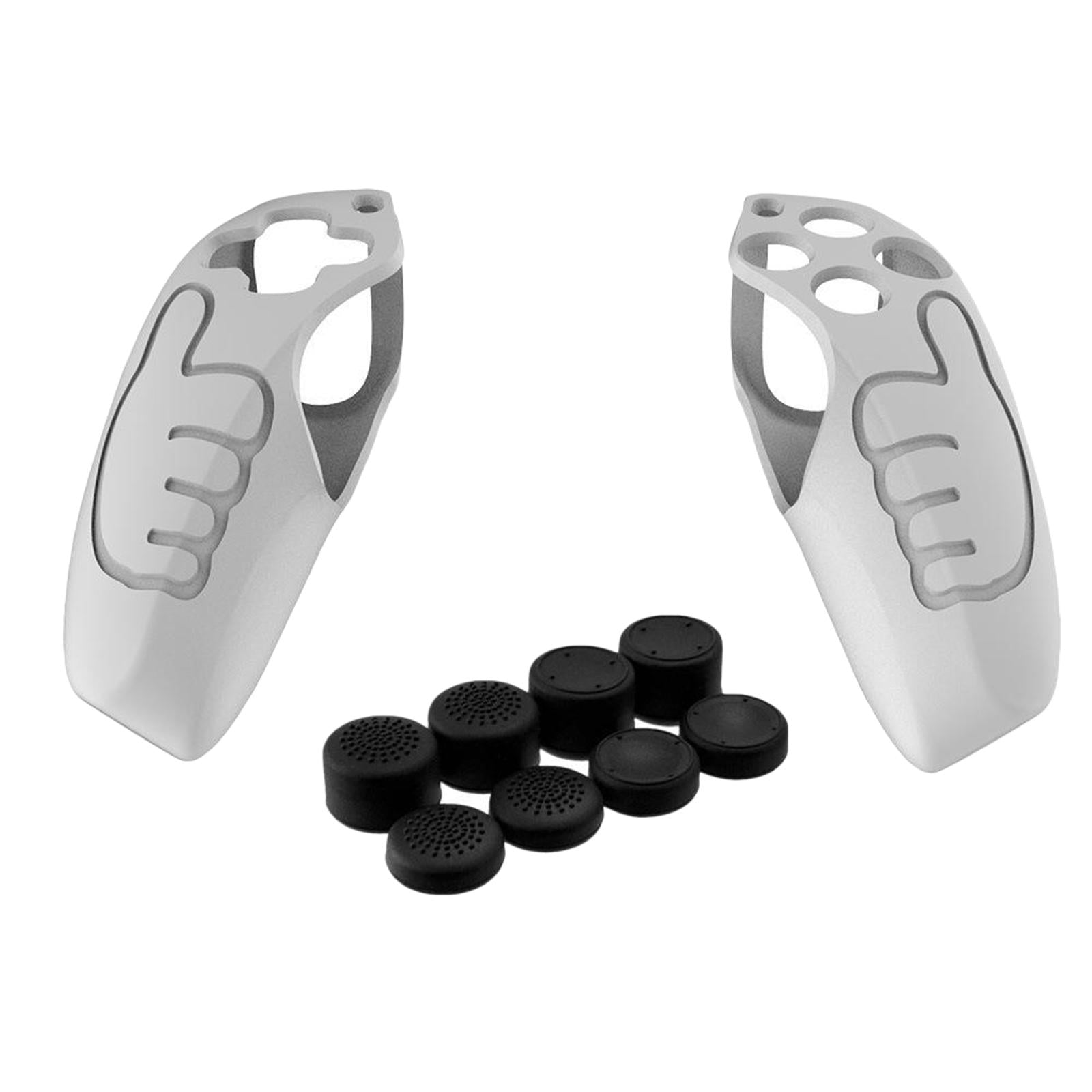 Handle Grip Protective Cover w/Thumb Grips Set Kit for PS5 Controller White