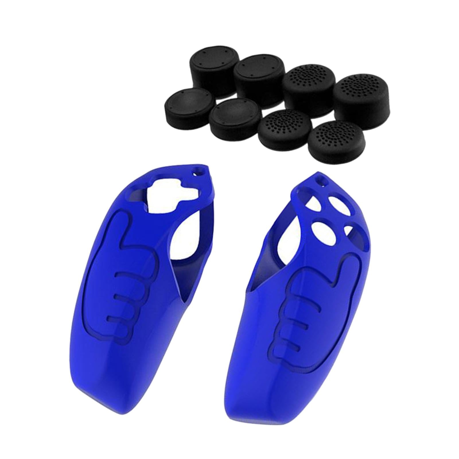 Handle Grip Protective Cover w/Thumb Grips Set Kit for PS5 Controller Blue