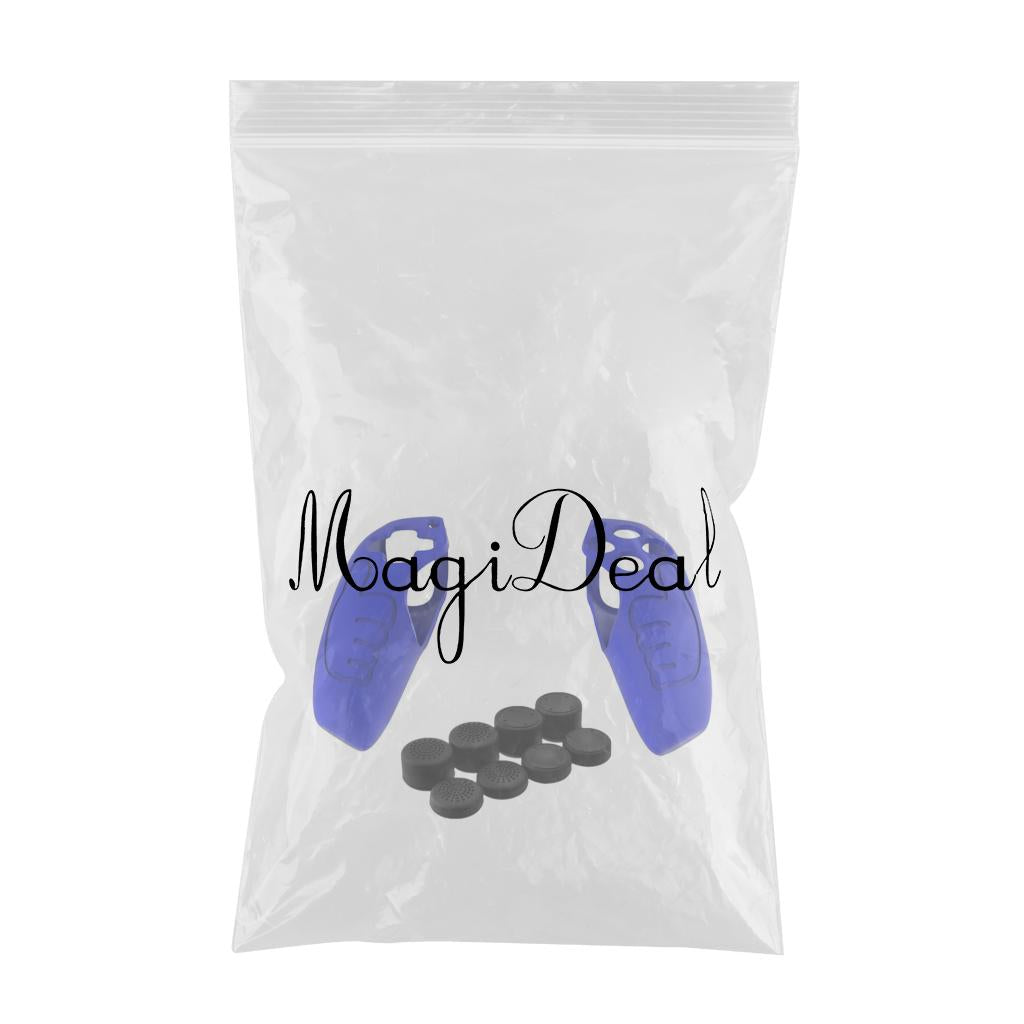 Handle Grip Protective Cover w/Thumb Grips Set Kit for PS5 Controller Blue