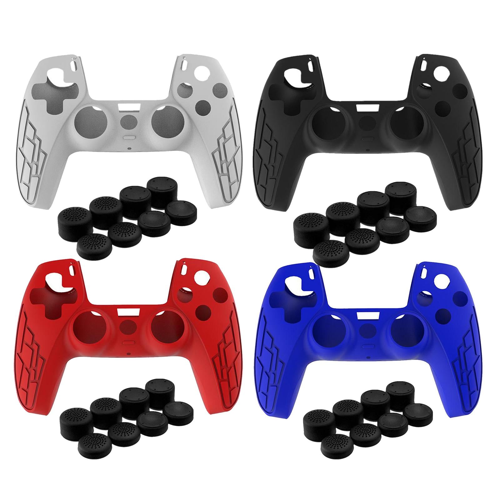 Anti-Slip Silicone Sleeve Case Skin Covers for PS5 Controller White