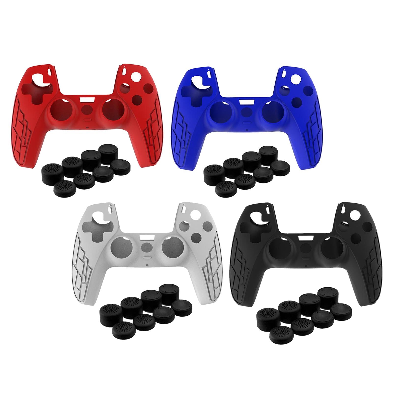 Anti-Slip Silicone Sleeve Case Skin Covers for PS5 Controller White