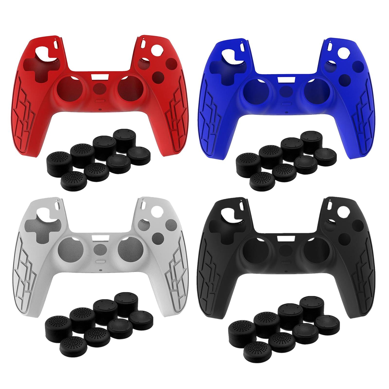 Anti-Slip Silicone Sleeve Case Skin Covers for PS5 Controller White