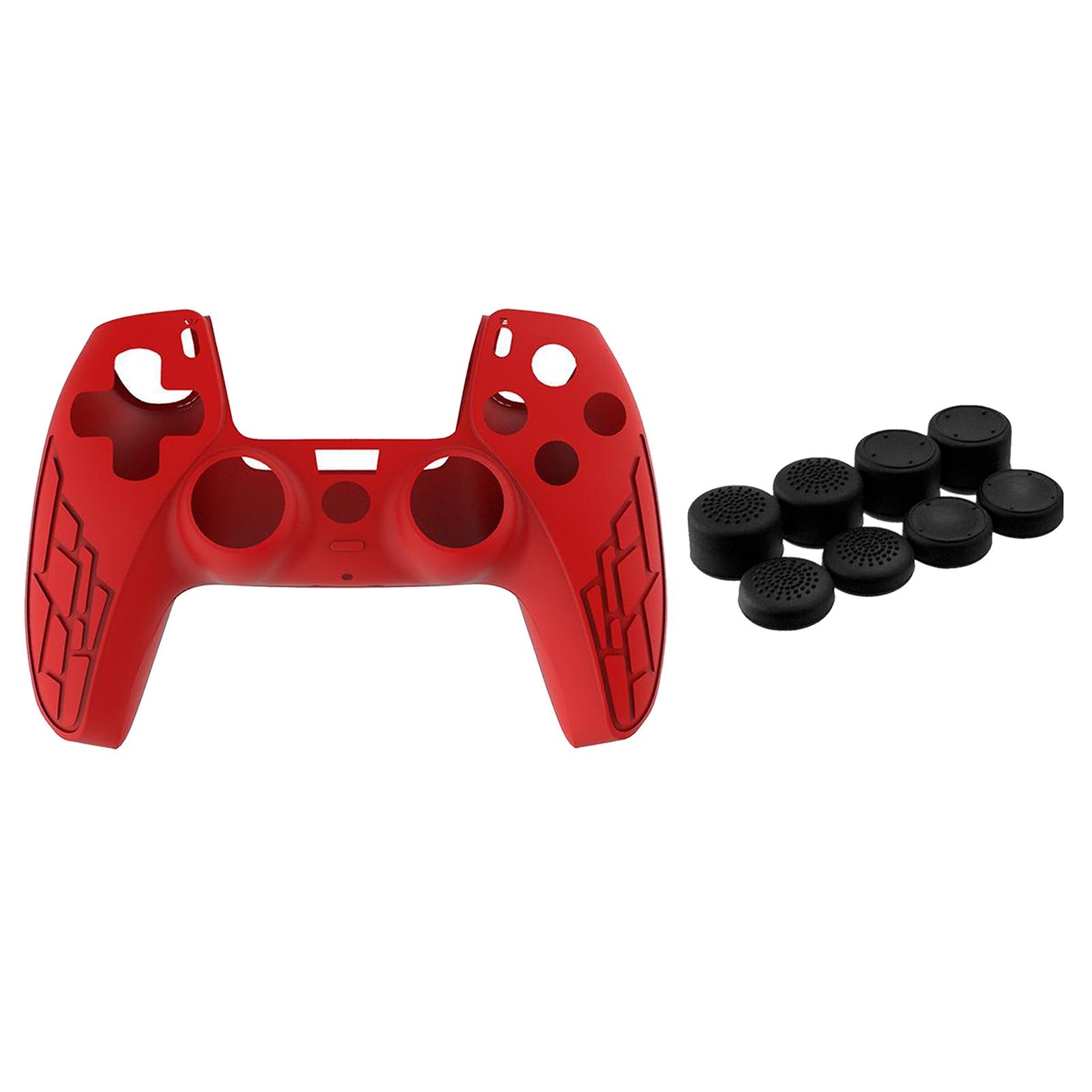 Anti-Slip Silicone Sleeve Case Skin Covers for PS5 Controller Red