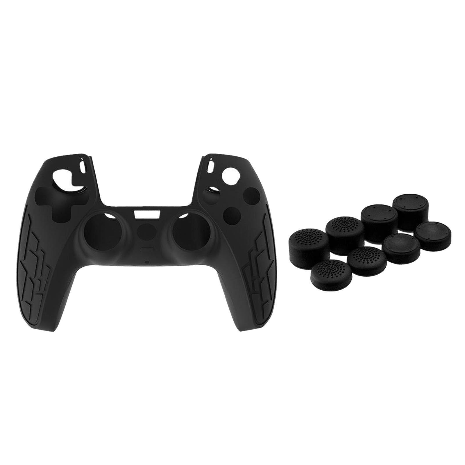 Anti-Slip Silicone Sleeve Case Skin Covers for PS5 Controller Black