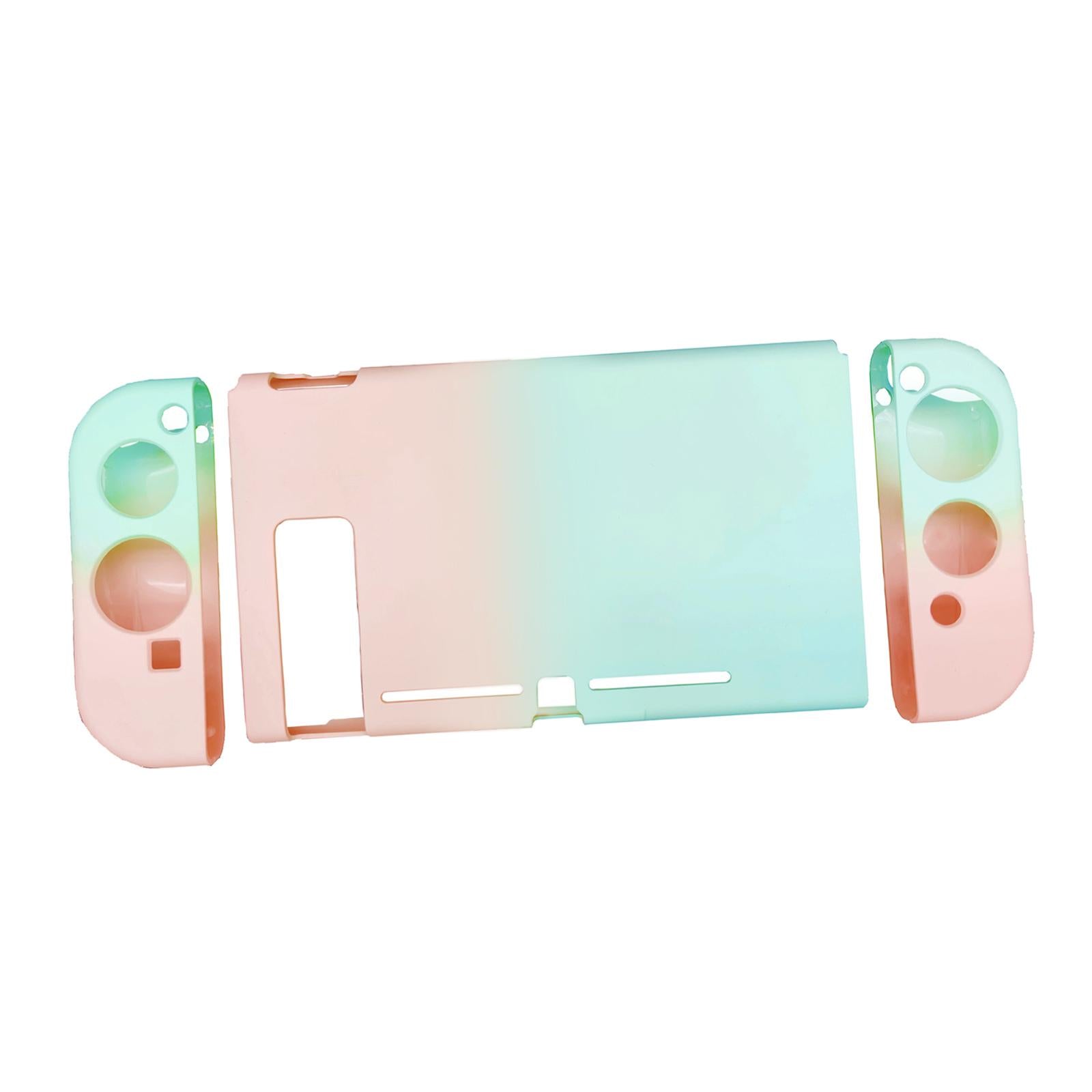 Soft Silicone Hard Colorful Protective Case Cover Shell for Nintendo Switch pink green gradient