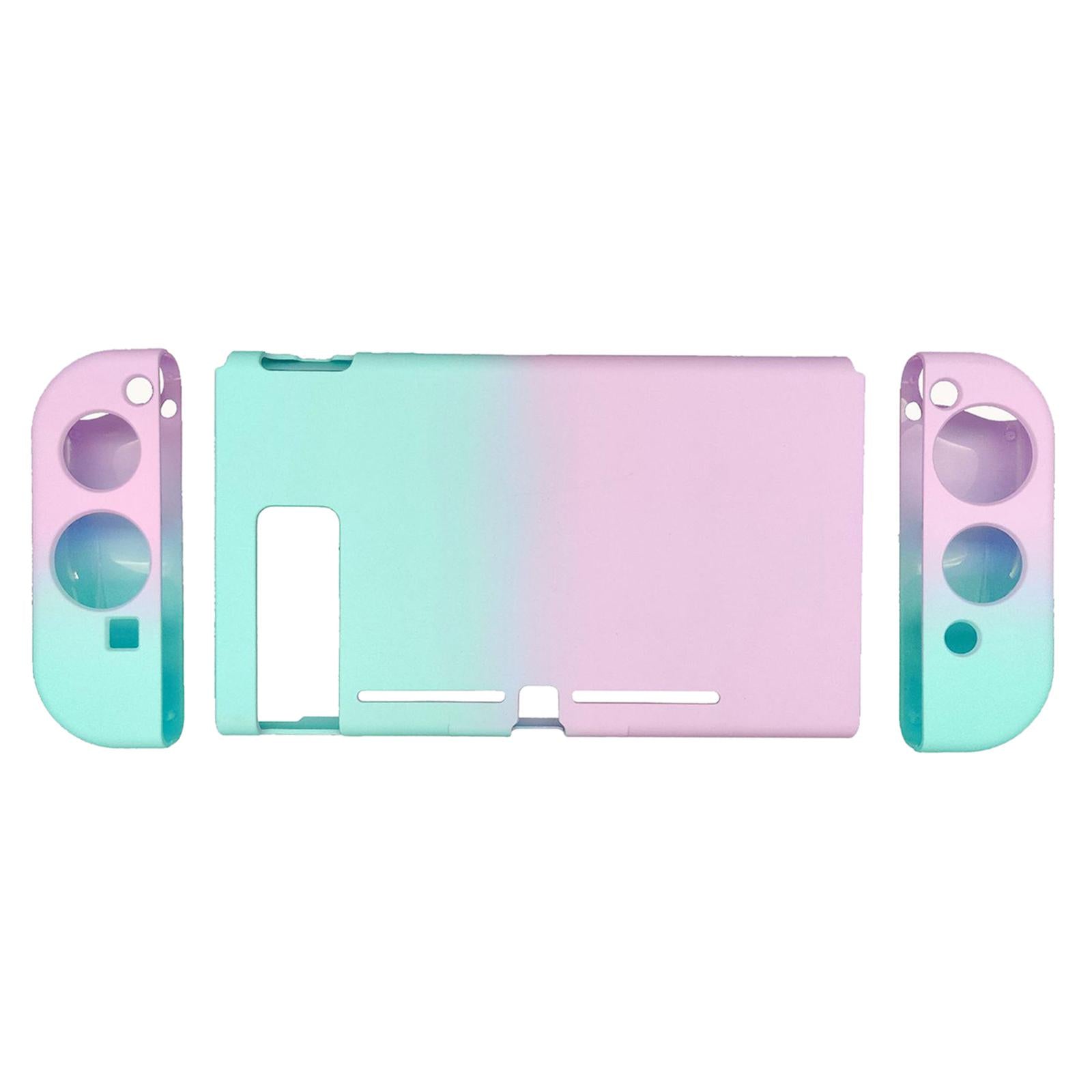 Soft Silicone Hard Colorful Protective Case Cover Shell for Nintendo Switch Purple GreenGradient