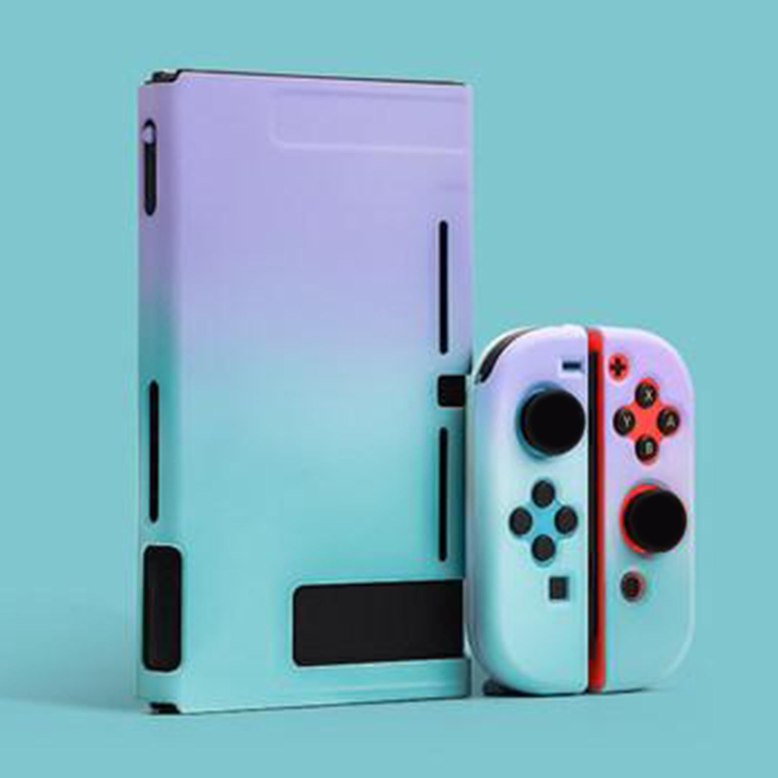 Soft Silicone Hard Colorful Protective Case Cover Shell for Nintendo Switch Purple GreenGradient