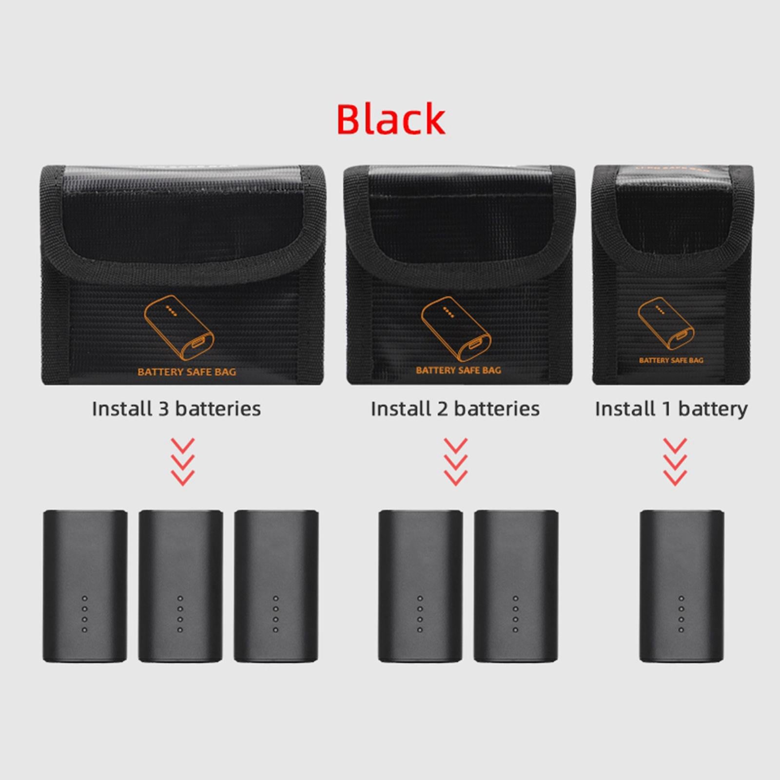 (9x11.3x5cm Waterproof Explosion-Proof Battery Safety Bag for DJI Racing Black L