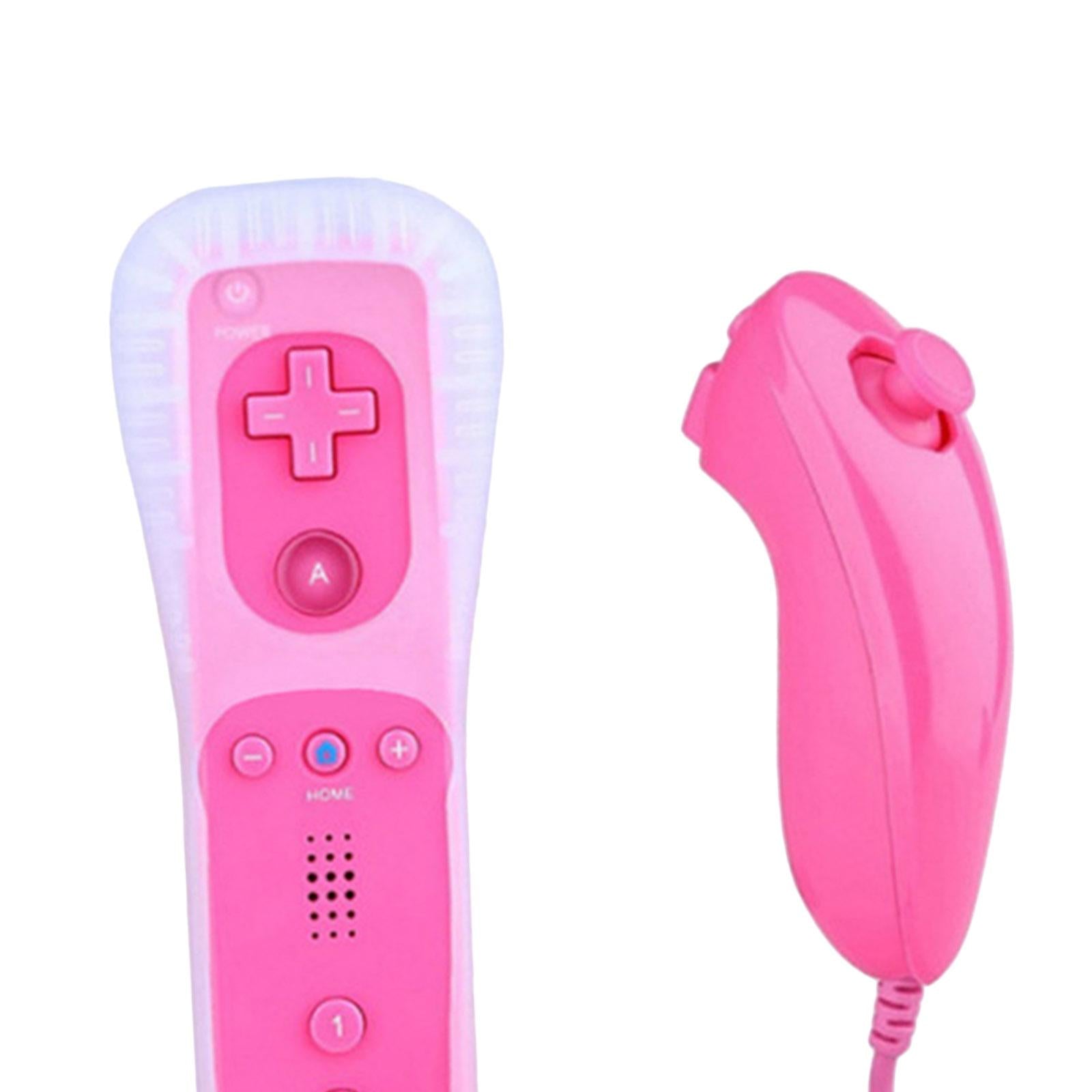 Gesture Controller and Nunchuck Joystick Combo  for Nintendo Wii Wii U pink