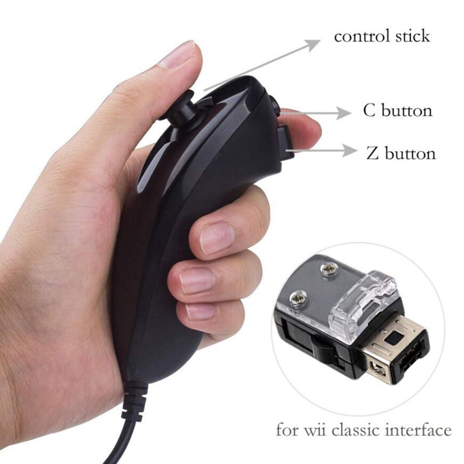Gesture Controller and Nunchuck Joystick Combo  for Nintendo Wii Wii U pink