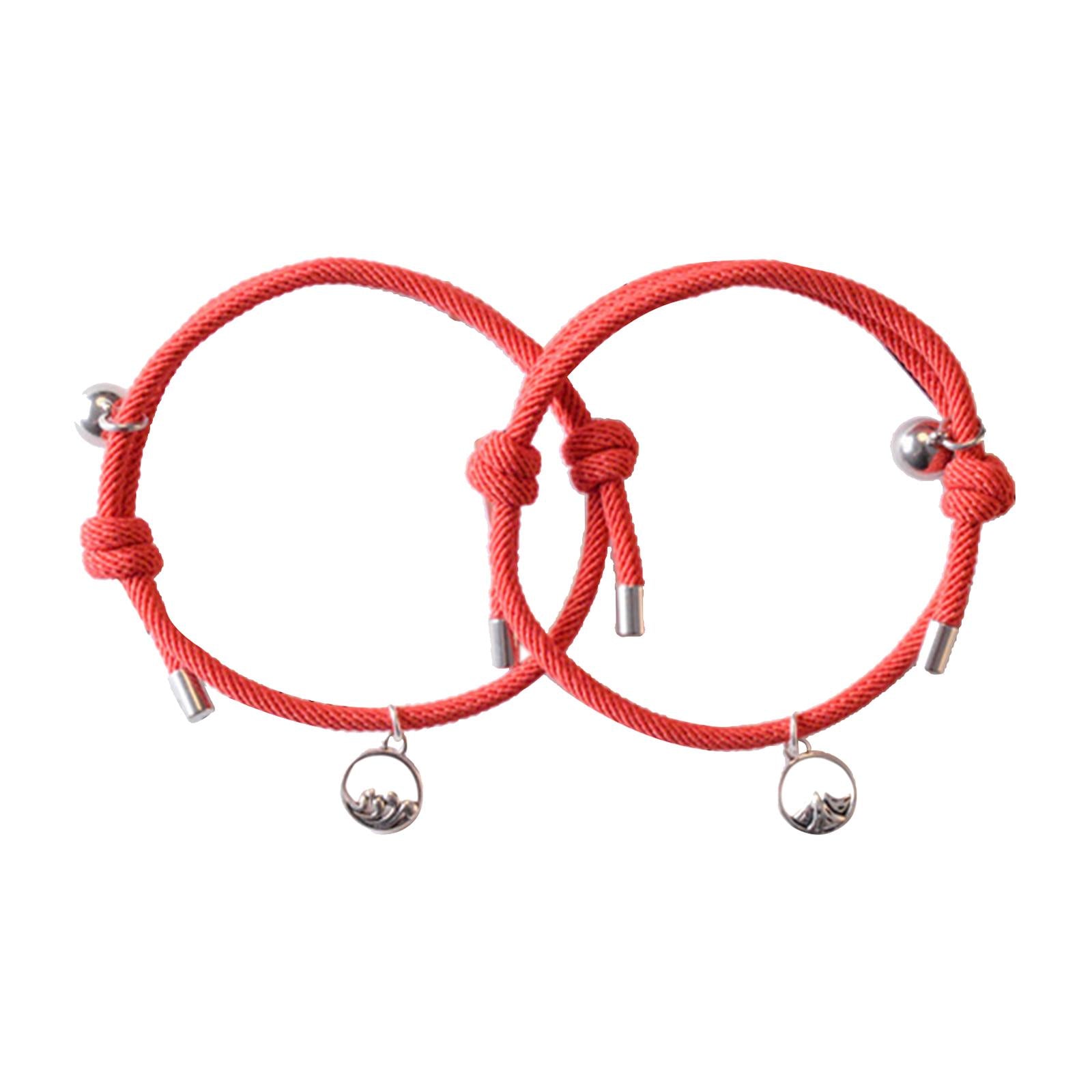 Lovers Matching Bracelet Braided Magnetic Distance Bracelet Red A