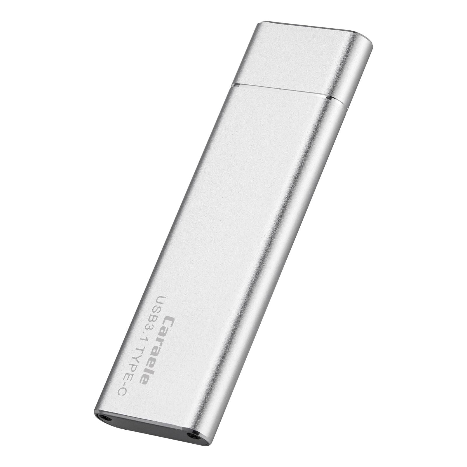Portable 2TB External SSD Solid State Drive Typc C USB3.1 Compact Silver
